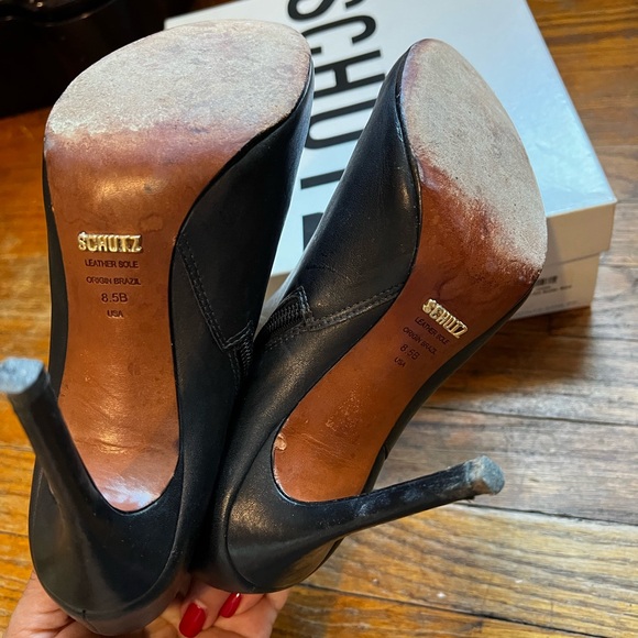 Schutz leather gold studded Eva booties - Picture 2 of 5